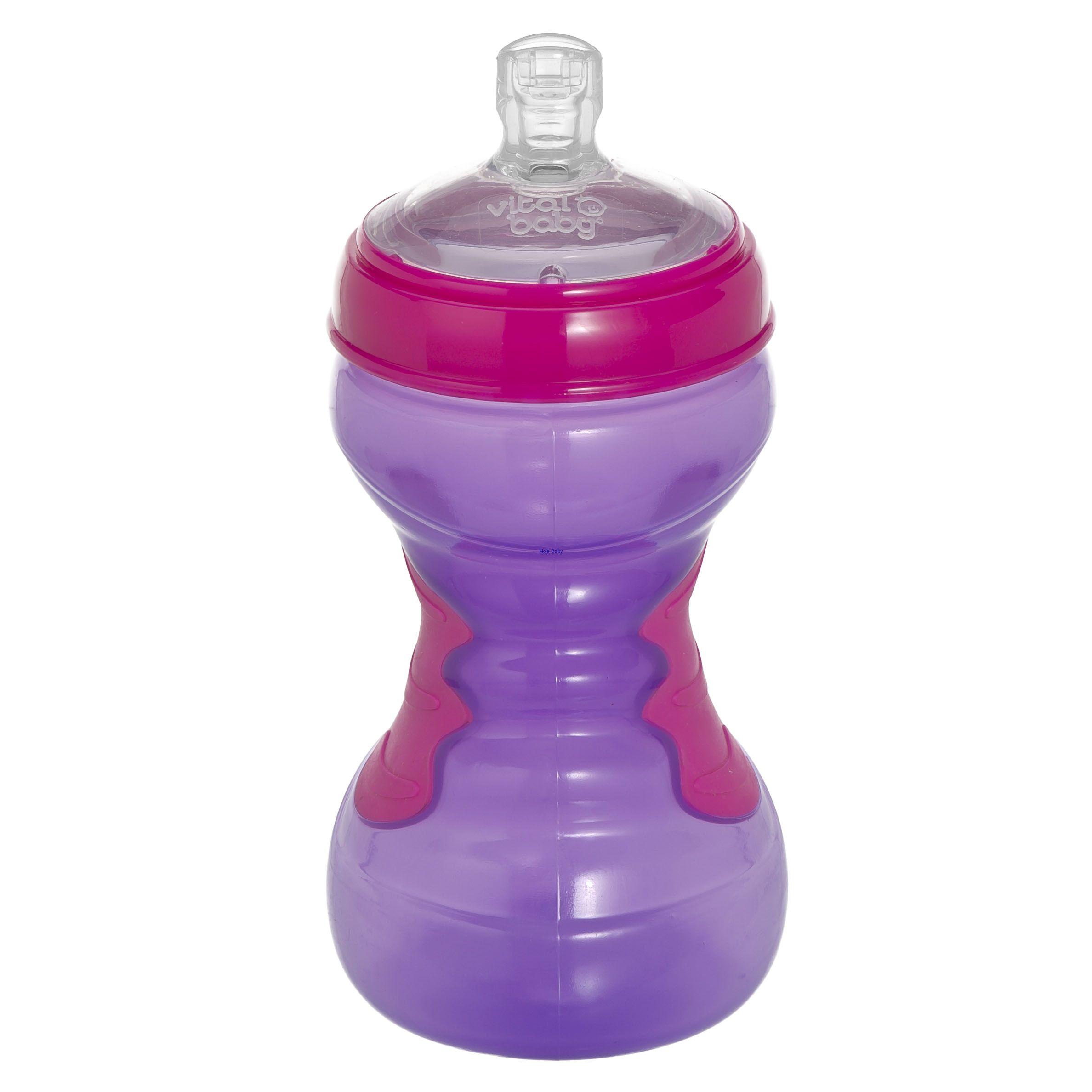 Vital baby športová fľaša so slamkou 440ml 12m+,ružová